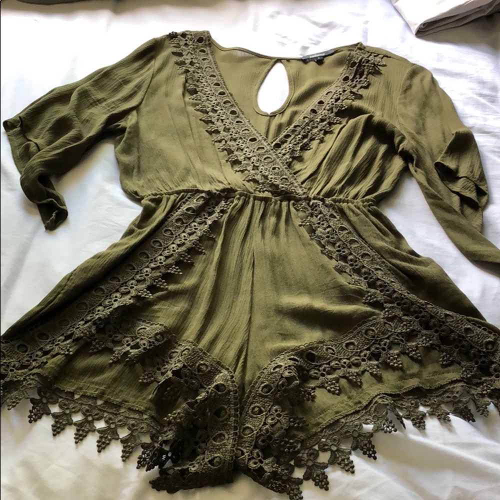 Olive green romper